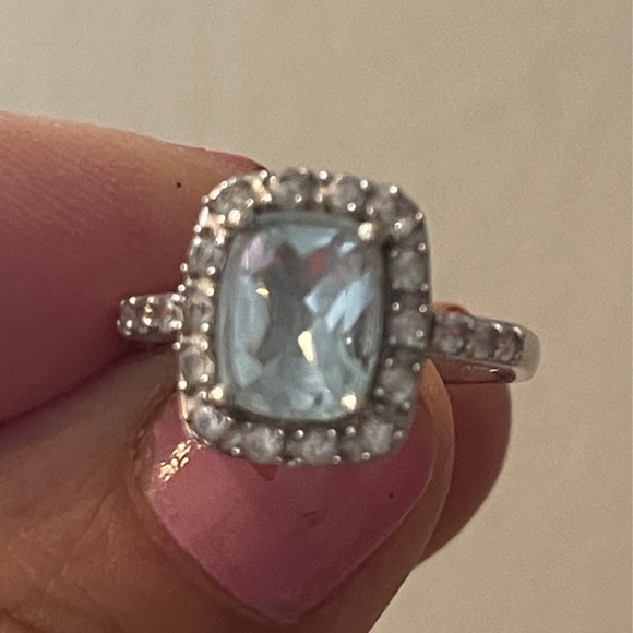 Genuine 1.80 cut Aquamarine Ring